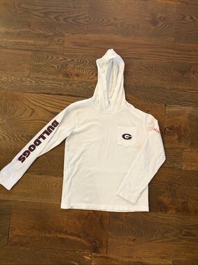 johnnie-O White Georgia Bulldogs Hooded Long-Sleeve Tee